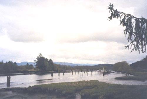 2002-03-30 2 Lewis & Clark canoe landing at Fort Clatsop, Oregon