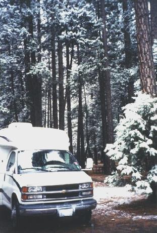 2002-03-13 5 The Bam in the snow at Upper Pine Campsite, Yosemite, California