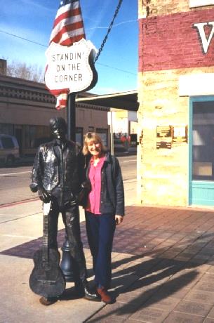 2002-02-15 1 Rosie 'Standin on the Corner' in Winslow, Arizona